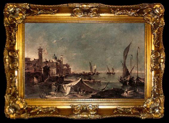 framed  GUARDI, Francesco Landscape with a Fisherman-s Tent, ta009-2